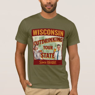 T-shirt Wisconsin Sortir Votre État Depuis 1848