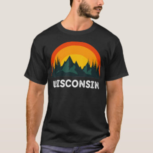 T-shirt Wisconsin Vintage Sunset 80s Retro Summer Badger S