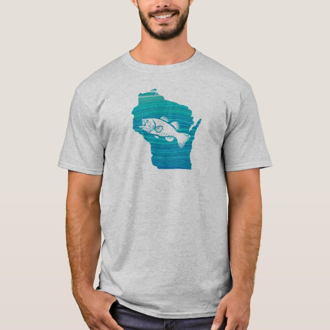 T-shirt Wisconsin Wisconsin Pêche (Devant)