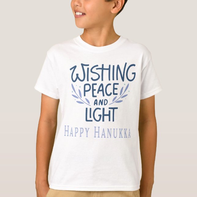 T-shirt Wishing peace and light Happy Hanukkah (Devant)
