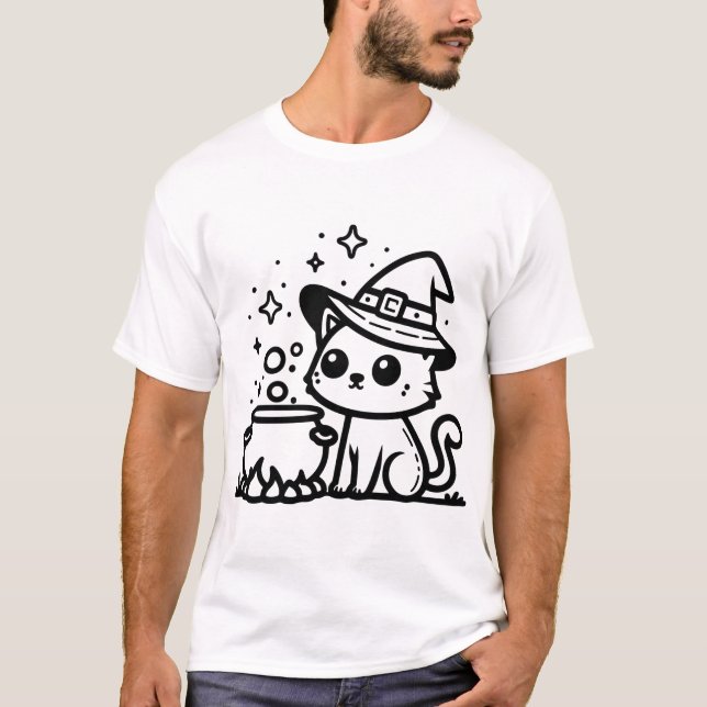 T-shirt witch cat (Devant)