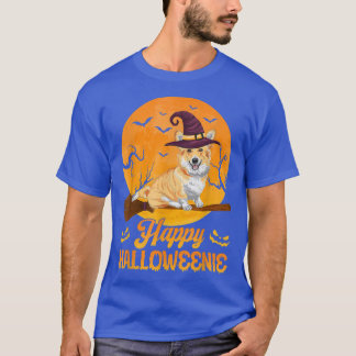 T-shirt Witch Corgi Chien Joyeux Halloweenie Halloween Cos