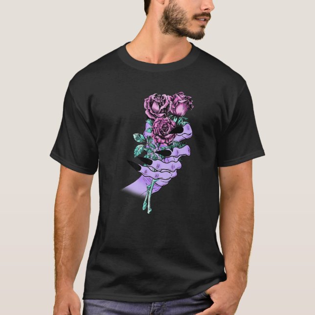 T-shirt Witch Hand Roses Pastel Goth Nu Goth Premium (Devant)