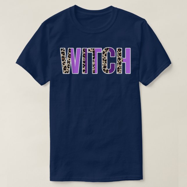 T-shirt Witch Leopard Design Witches Halloween Costume Des (Design devant)