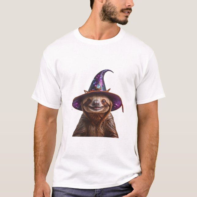 T-shirt Witch Sloth Halloween trick or treat spooky pumpki (Devant)