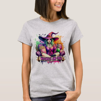 T-shirt "Witchflix and Chill – Fun Witch Design for Hallow