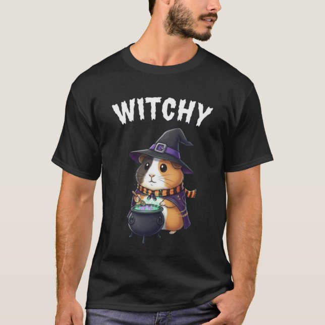 T-shirt Witchy – Magical Guinea Pig Halloween Shirt (Devant)