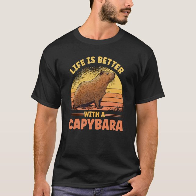 T-shirt With A Capybara  Rodent (Devant)