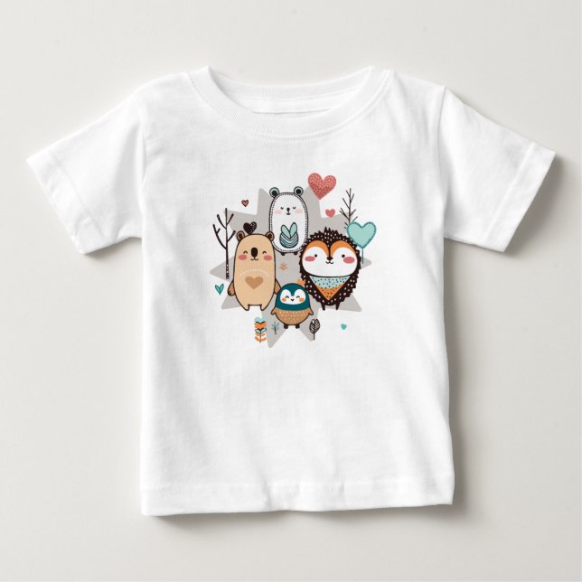 T-shirt with a cute illustration  (Front)