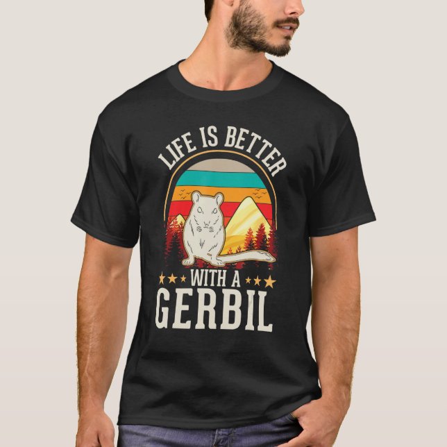 T-shirt with a Gerbil Racing Rat Gerbil (Devant)
