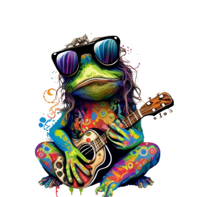 T Shirt with a Hippie Frog  (Creator Uploaded)