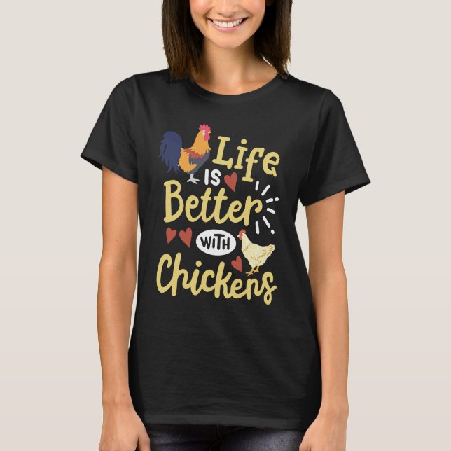T-shirt With Chickens  Chicken  Farmer Farm (Devant)