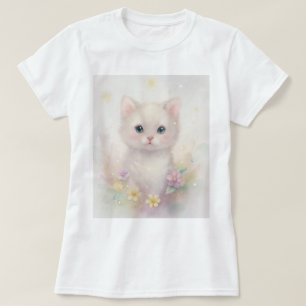 T-shirt with cute kitten in pastel colours