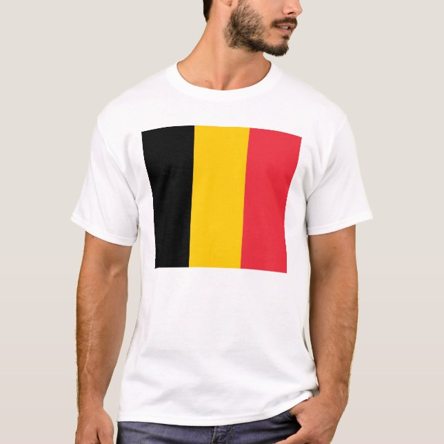 T Shirt with Flag of Belgium (Front)