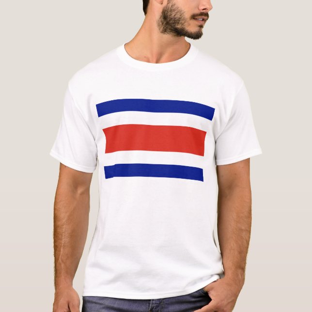 T Shirt with Flag of Costa Rica (Front)