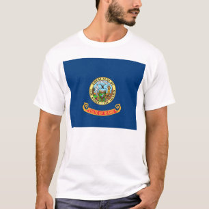 T Shirt with Flag of Idaho State USA