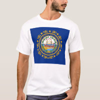 T Shirt with Flag of  New Hampshire State USA