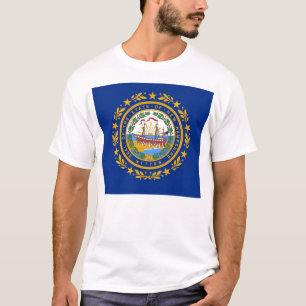 T Shirt with Flag of  New Hampshire State USA