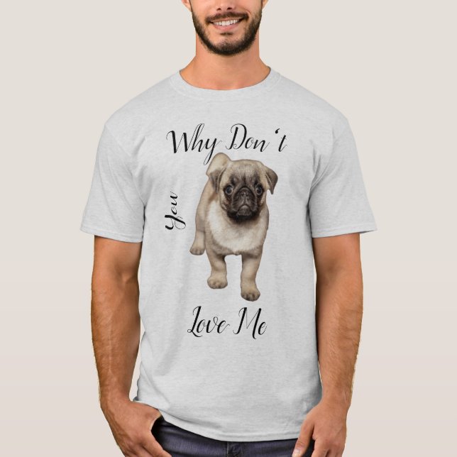  T-shirt with for men with pug (Front)
