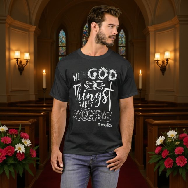 T-shirt With God All Things Are Possible Cross (Créateur téléchargé)