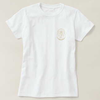 T-shirt with gold logo
