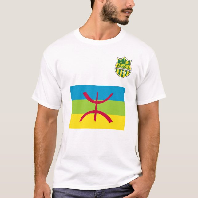 T-shirt with JSKabylie logo and Berber flag (Front)