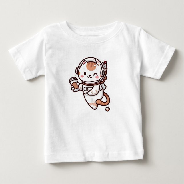 T-shirt with kitten in space (Front)