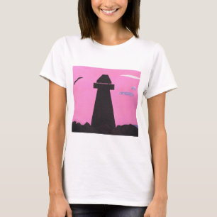 T-shirt with Lighthouse Silhouette at Sunset