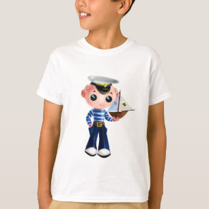 T-Shirt with Little Sailor - Painting