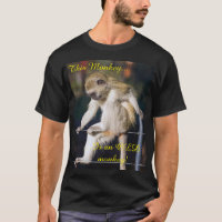 T Shirt with Monkey and Slogan