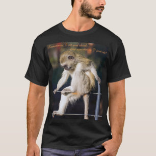 T Shirt with Monkey and Slogan