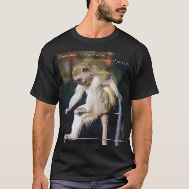 T Shirt with Monkey and Slogan (Front)