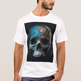 T shirt with picture of a skull like earth