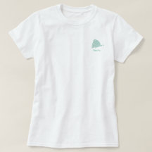 T-Shirt with Small Minimal Green Butterfly