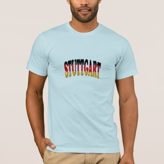 T-Shirt with Stuttgart logo against German flag (Front)
