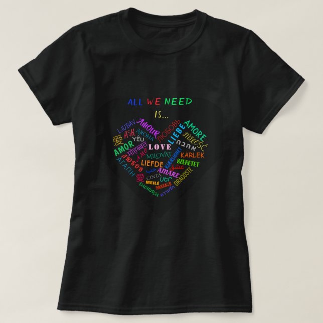 T-Shirt with Text LOVE (Design Front)