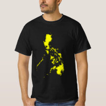 T-shirt with Yellow Philippine Map on Black