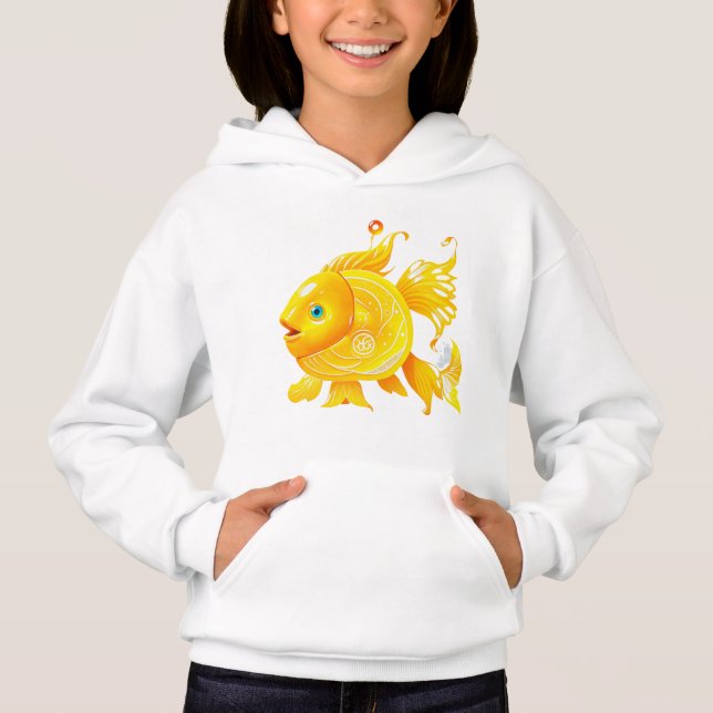 T-Shirt with yellow Pisces (Front)