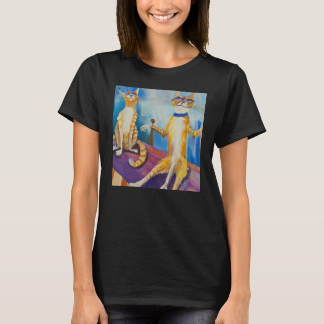 T-shirt Witty kittens humorous cat meow kitty portrait wit (Devant)