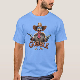 T-shirt Wobble Turkey With Gun Thanksgiving