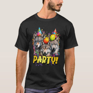T-shirt Wolf Anniversaire Pack de fête Wolfs Lover Alpha W