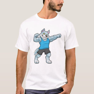 T-shirt Wolf comme Bodybuilder avec les gros bras supérieu