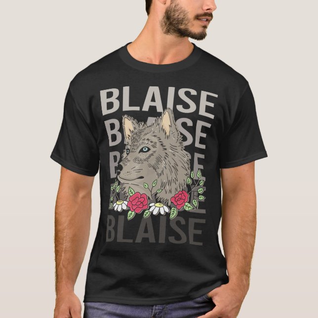 T-shirt Wolf Head - Blaise Name (Devant)