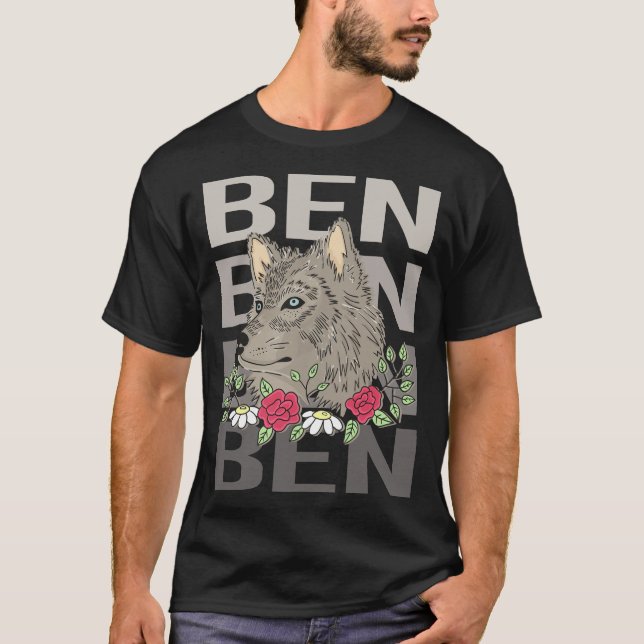 T-shirt Wolf Head - Nom Ben (Devant)