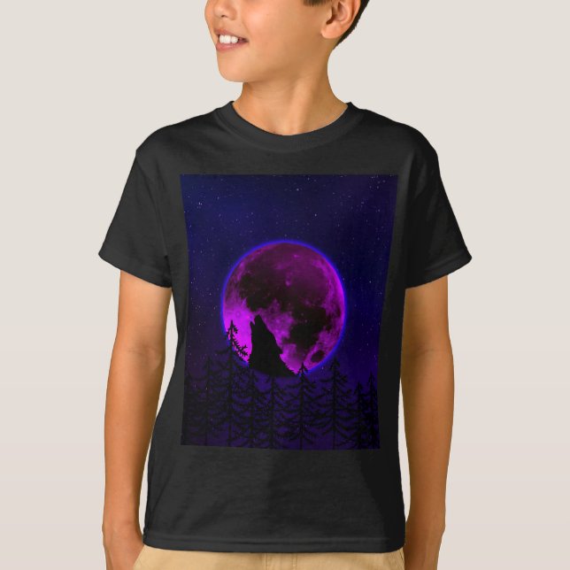 T-shirt WOLF HOWLING LUNE MAGENTA (Devant)