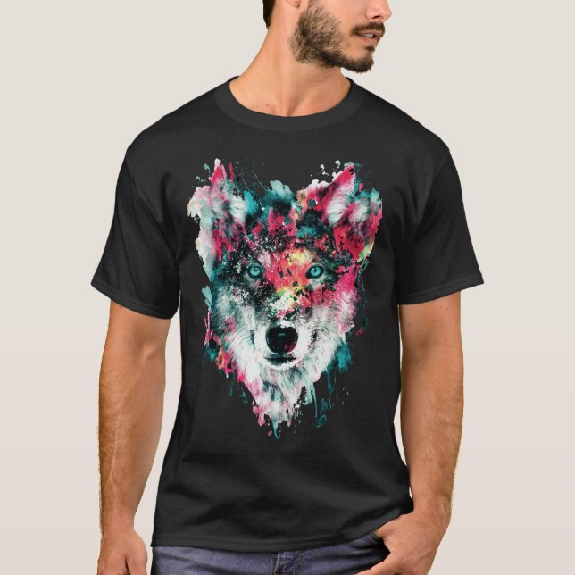 T-shirt Wolf II retro friend (Devant)