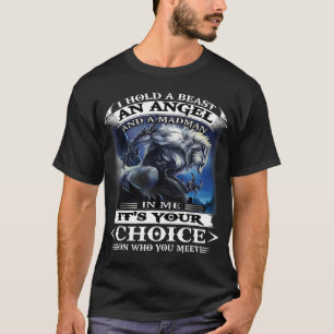 T-shirt Wolf Je Tenais Une Bête Un Ange Et Un Madman En Mo