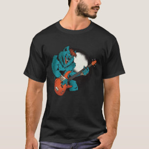 T-shirt Wolf Jouer une basse guitare Heavy Metal Rock et r