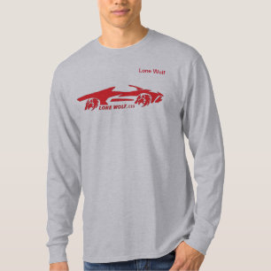 T-shirt Wolf Lone original en gris et rouge