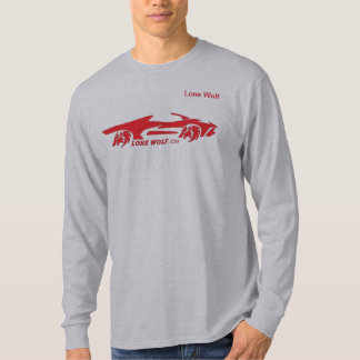 T-shirt Wolf Lone original en gris et rouge